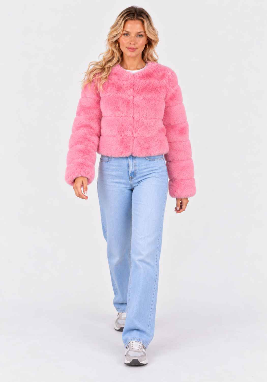 Bontjas Carnaval Dames Roze Fashion - Festivales