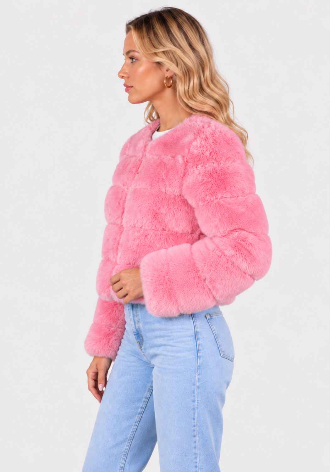 Bontjas Carnaval Dames Roze Fashion - Festivales