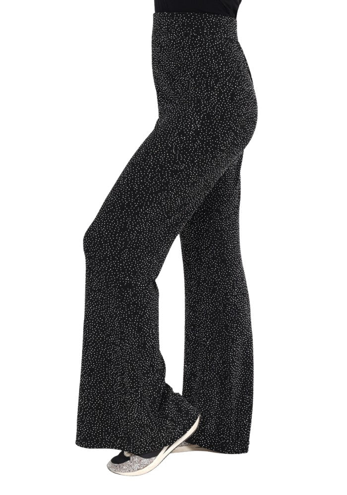 Flared Broek Shiny Black