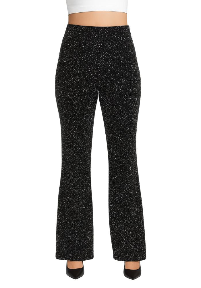 Flared Broek Shiny Black - Festivales