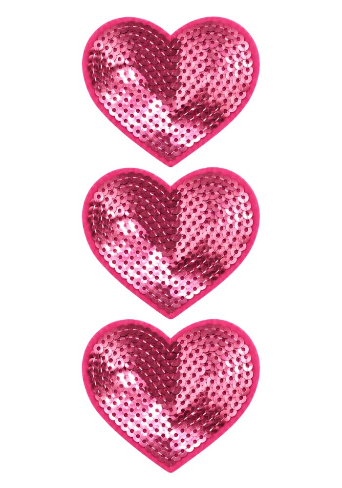 Hartjes Pailletten Roze - Carnavals Embleem - Festivales
