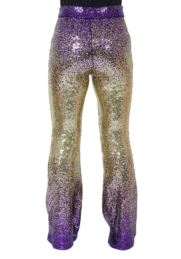 Flared Broek Pailletten Paars Goud - Festivales