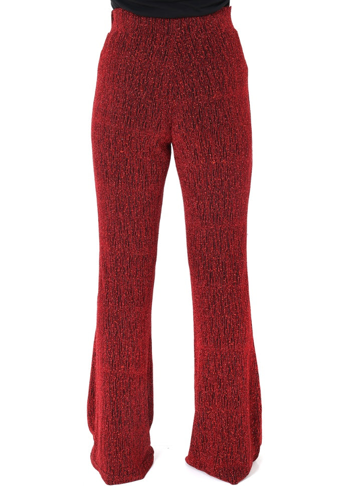 Flared Broek Shiny Red Queen - Festivales