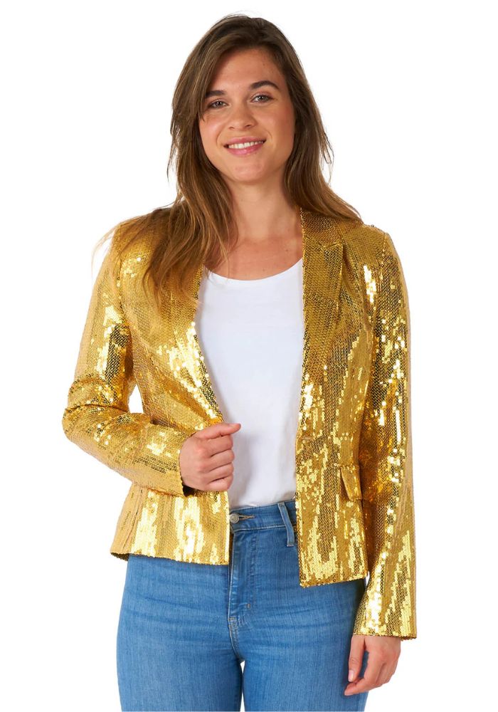 Carnavals Blazer Sequins Goud Vrouwen - Festivales