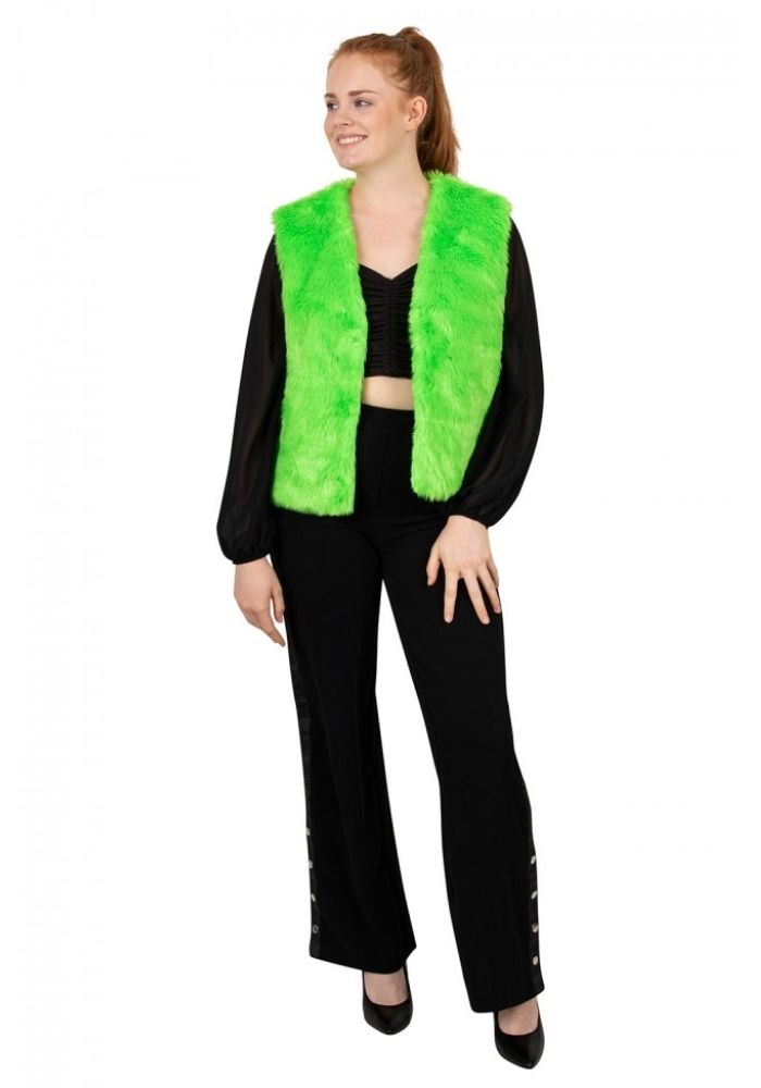 Bodywarmer Imitatiebont Neon Groen - Festivales