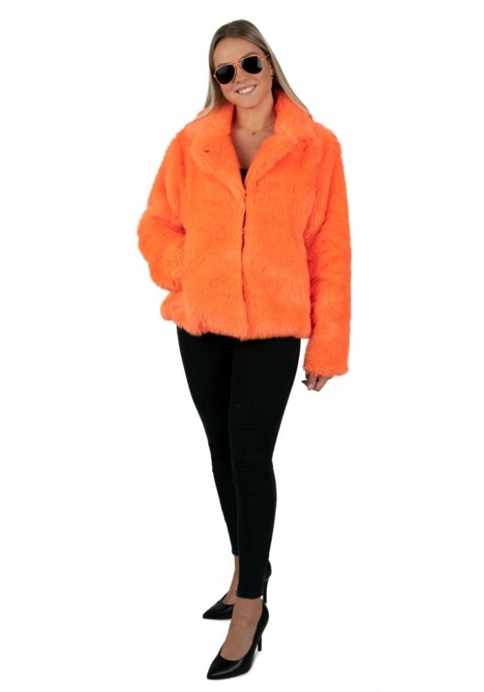 Bontjas Neon Oranje Dames - Festivales