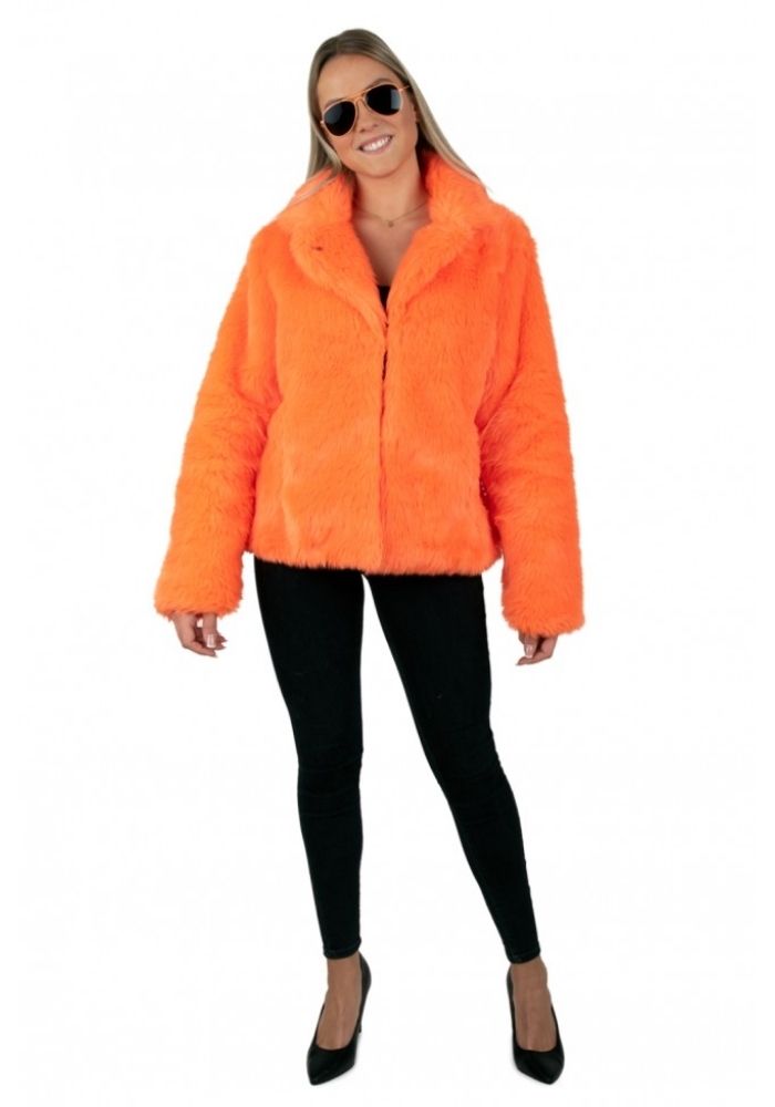 Bontjas Neon Oranje Dames - Festivales