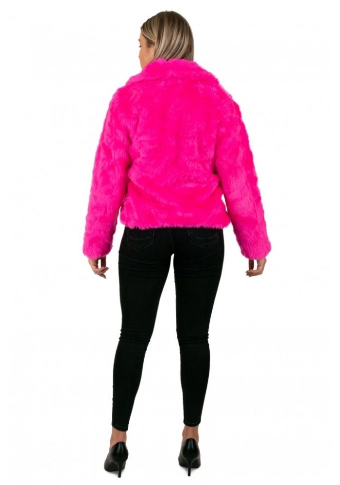 Bontjas Neon Roze Dames - Festivales