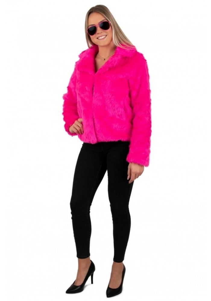 Bontjas Neon Roze Dames - Festivales