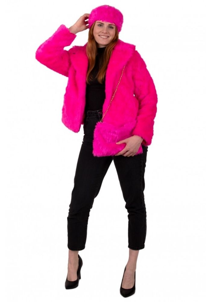 Bontjas Neon Roze Dames - Festivales