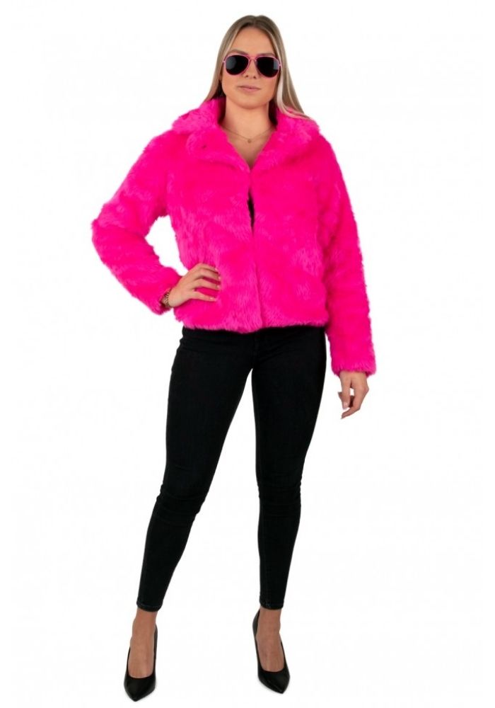 Bontjas Neon Roze Dames - Festivales