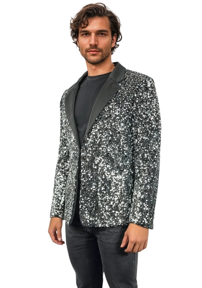 Carnavalsjas Herencolbert Pailletten Zilver - Festivales