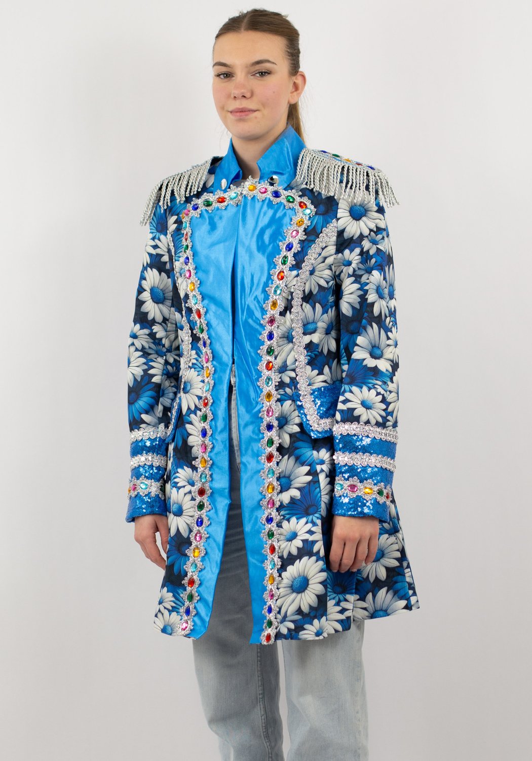 Carnavalsjas Dames Blue White Ladyflower - Festivales