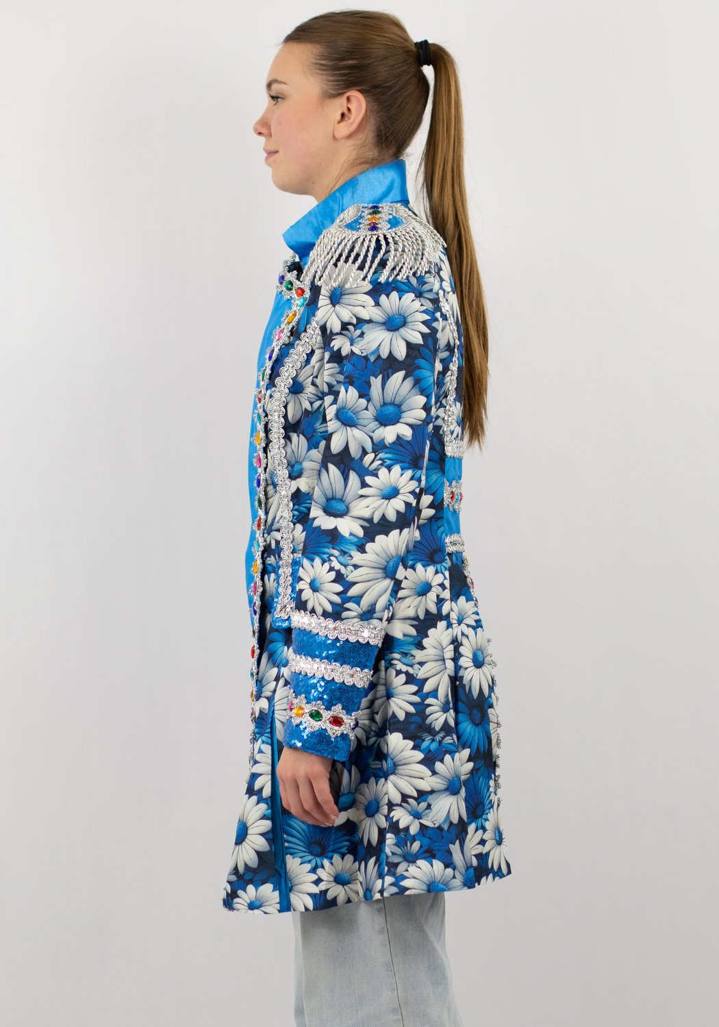 Carnavalsjas Dames Blue White Ladyflower - Festivales