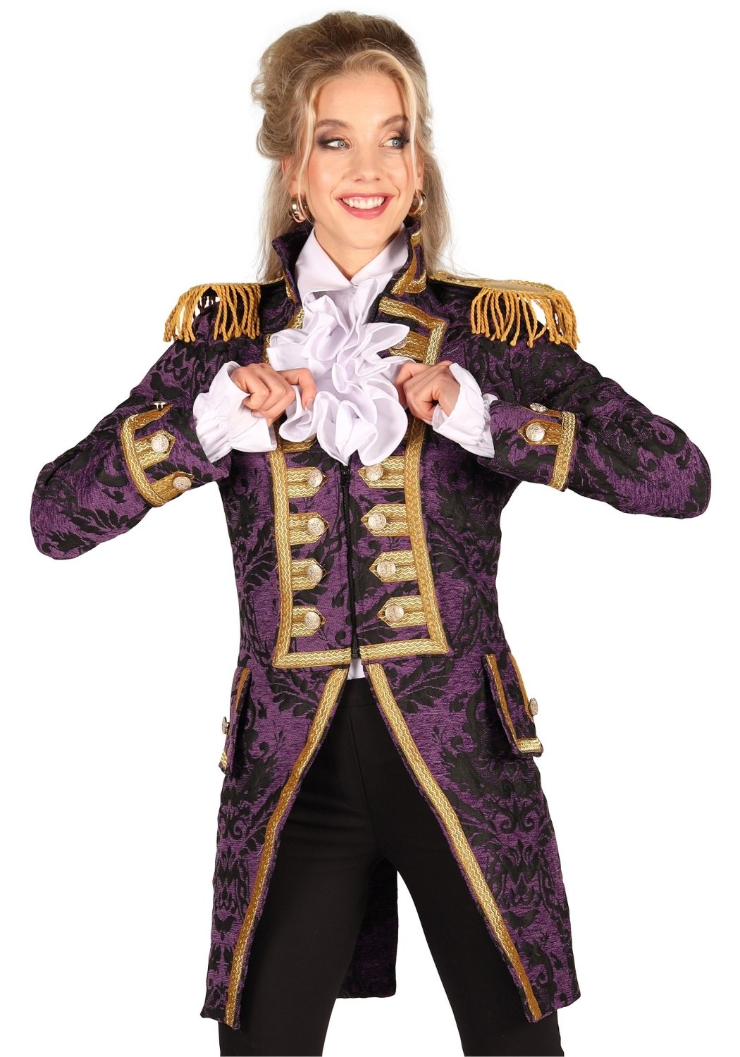 Carnavalsjas Dames Brocaat Nelson Paars/Goud - Festivales