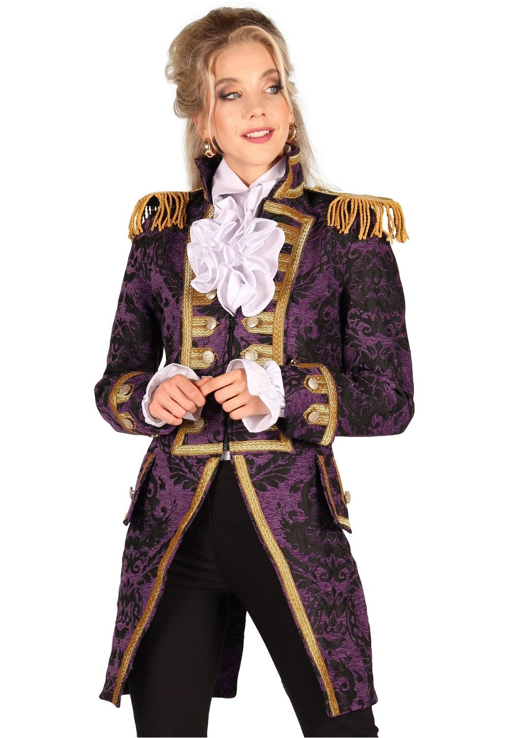 Carnavalsjas Dames Brocaat Nelson Paars/Goud - Festivales