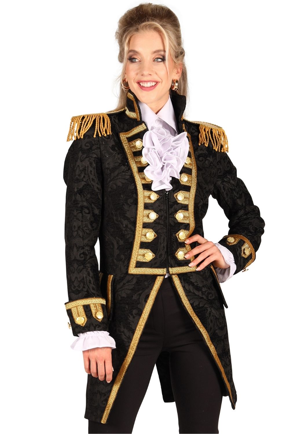 Carnavalsjas Dames Brocaat Nelson Zwart/Goud - Festivales