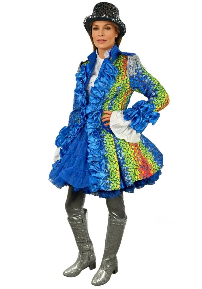 Carnavalsjas Dames Butterfly Blauw - Bundel Luxe - Festivales