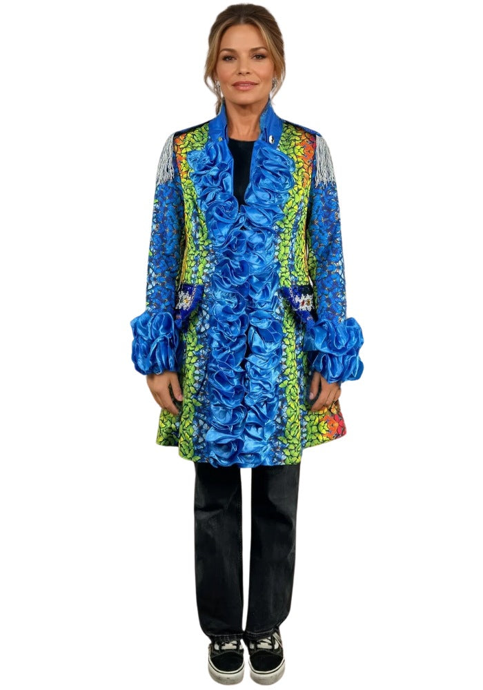 Carnavalsjas Dames Butterfly Blauw - Festivales