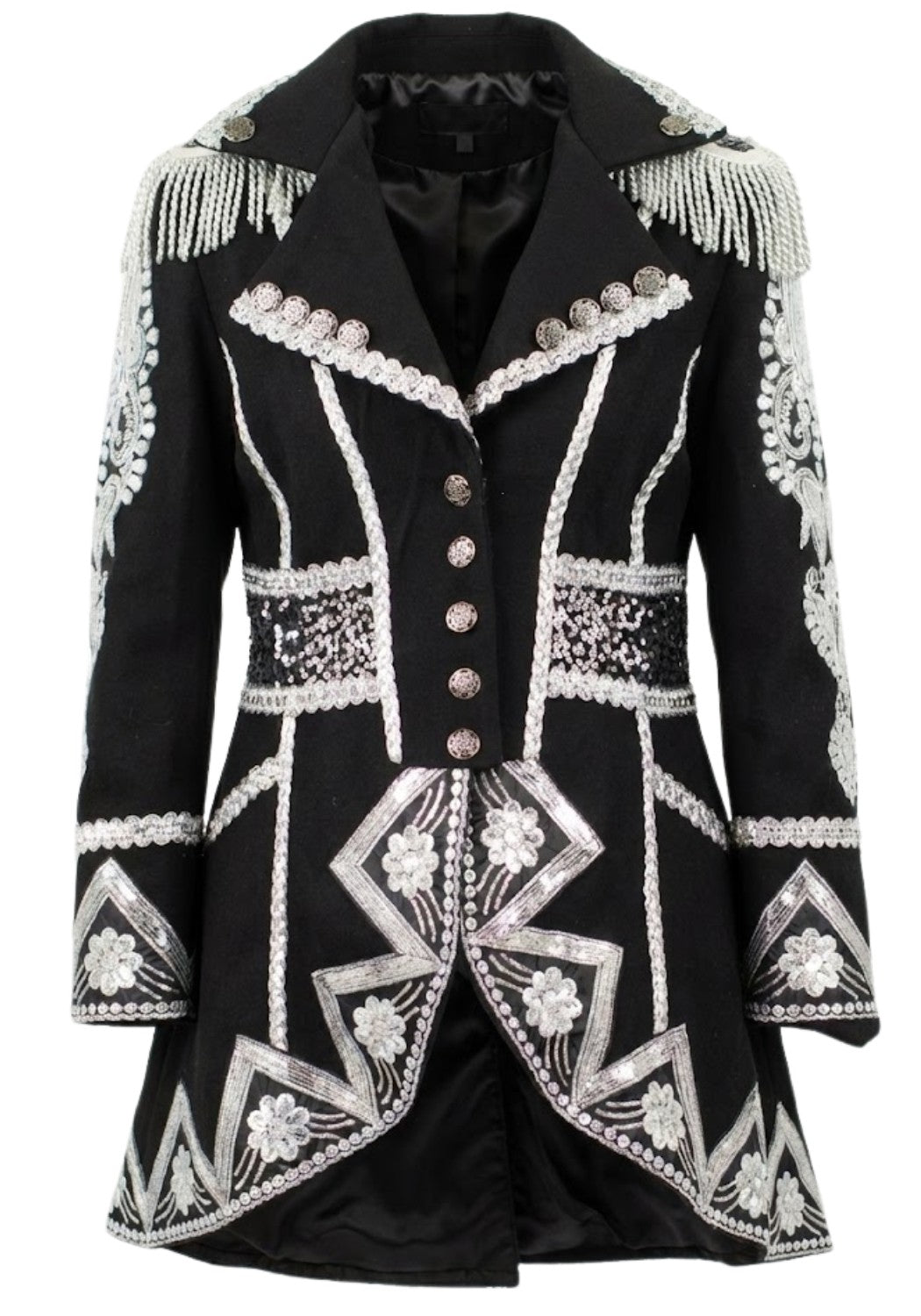 Carnavalsjas Dames Deluxe Silver Nocturne - Festivales