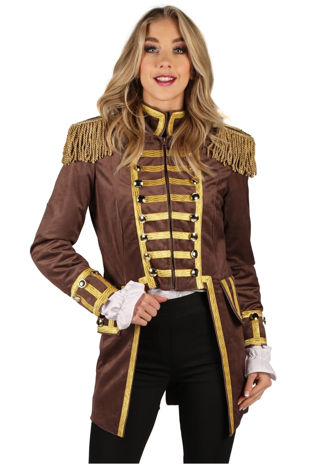 Carnavalsjas Dames Fantasy World Bruin/Goud - Festivales