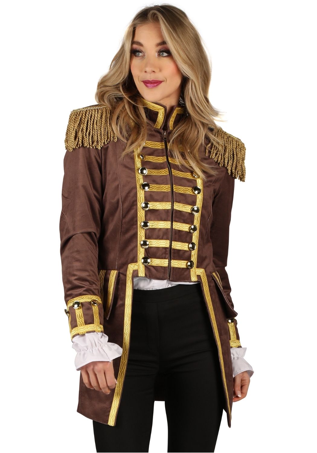 Carnavalsjas Dames Fantasy World Bruin/Goud - Festivales