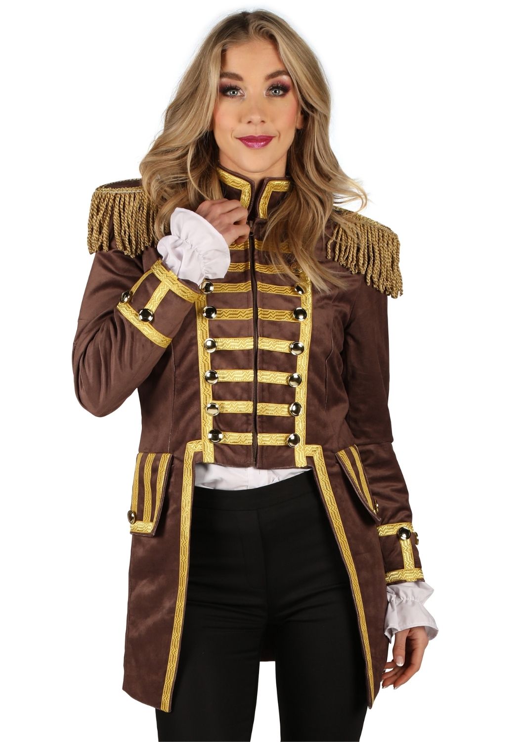 Carnavalsjas Dames Fantasy World Bruin/Goud - Festivales