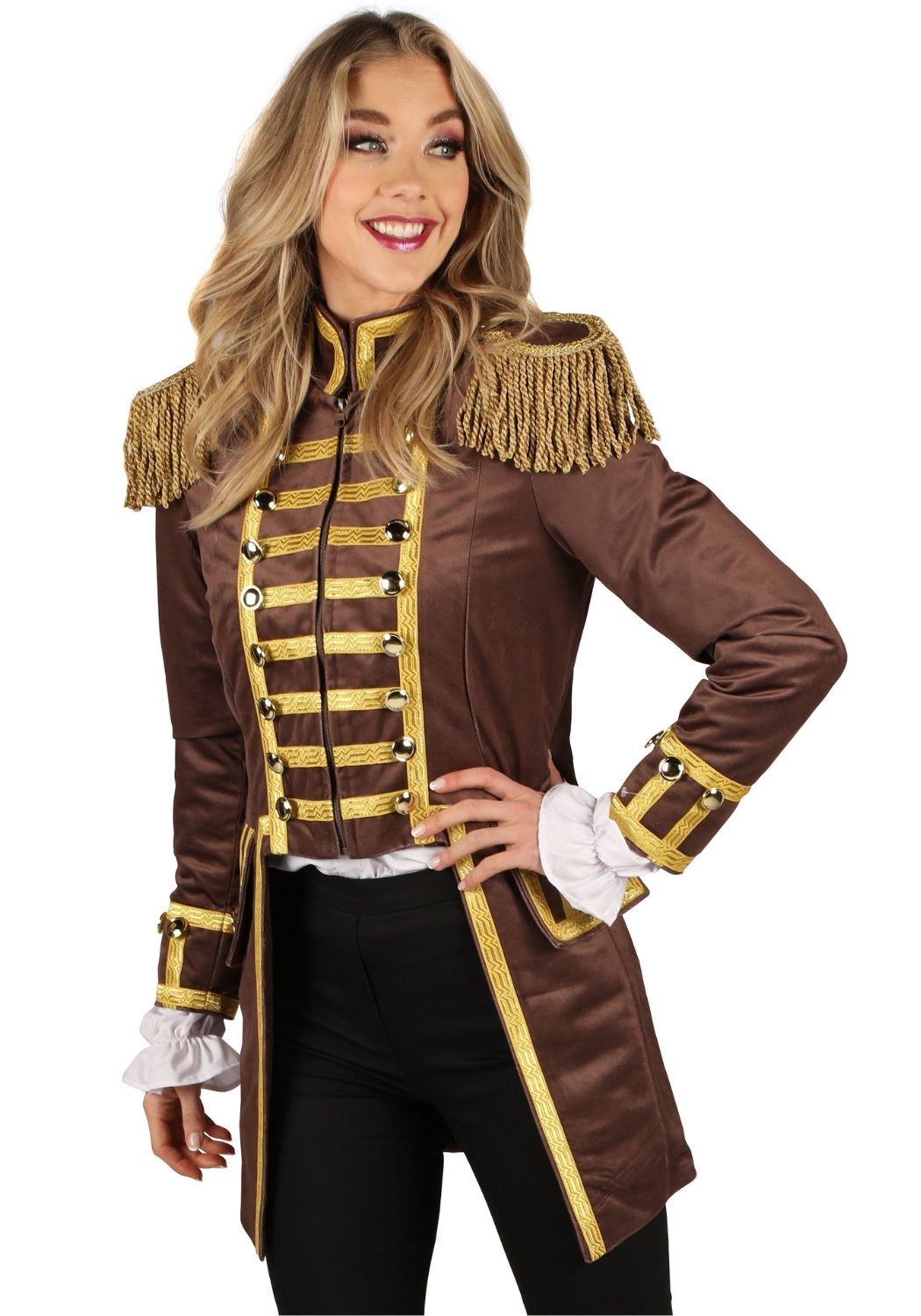 Carnavalsjas Dames Fantasy World Bruin/Goud - Festivales