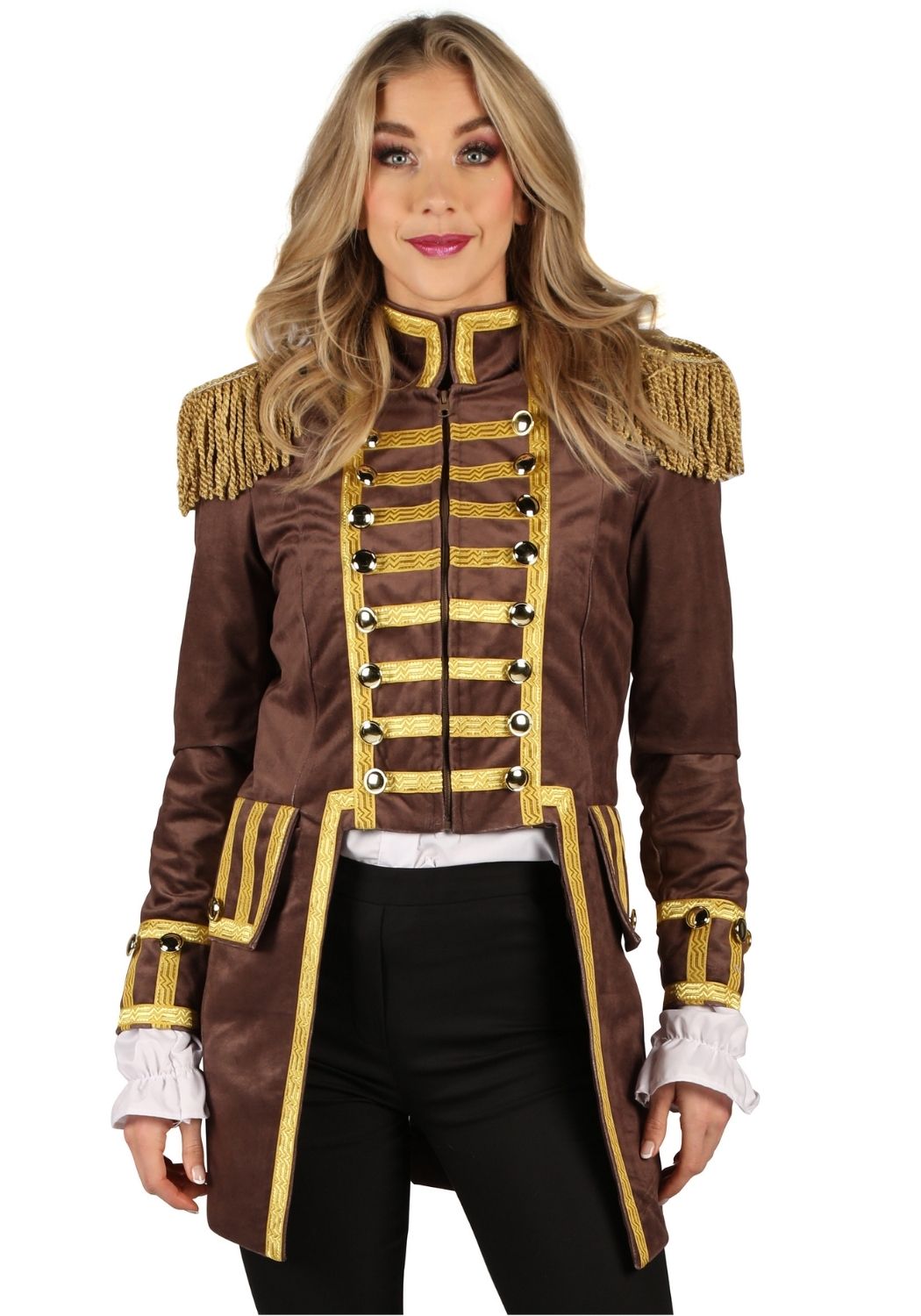 Carnavalsjas Dames Fantasy World Bruin/Goud - Festivales