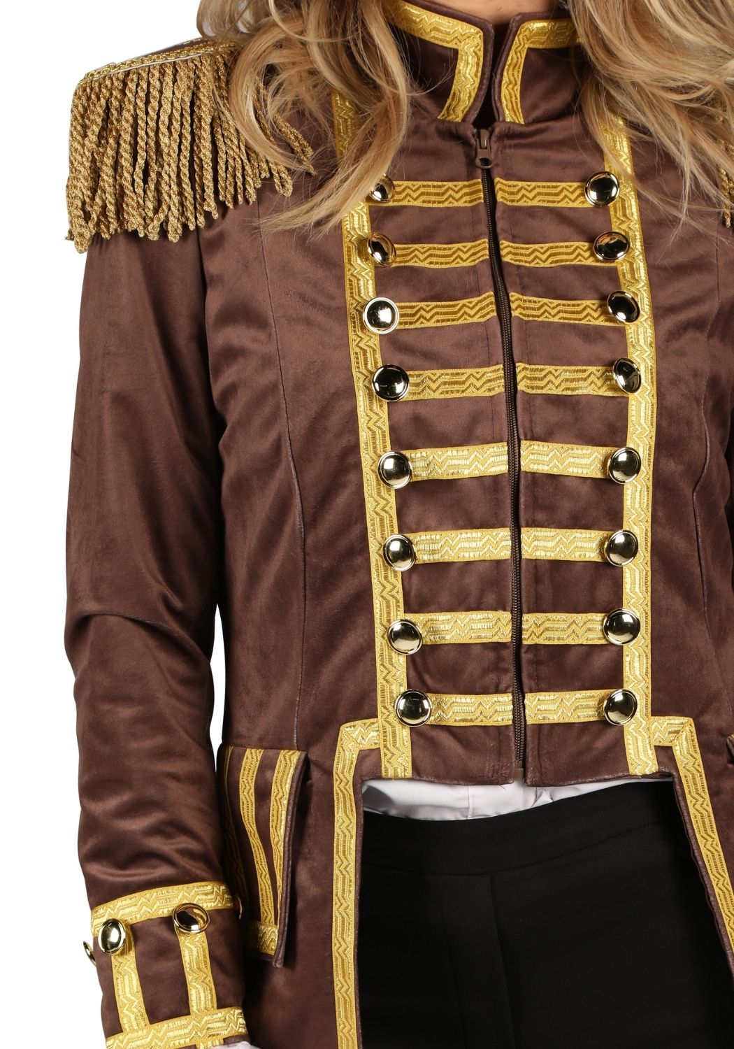 Carnavalsjas Dames Fantasy World Bruin/Goud - Festivales