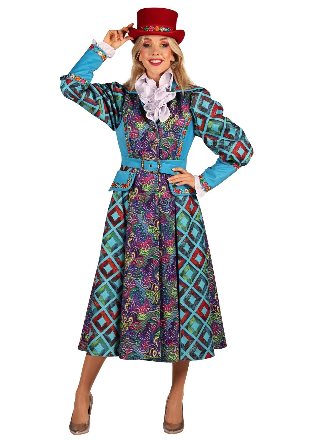 Carnavalsjas Dames Flower Square Turquoise - Festivales