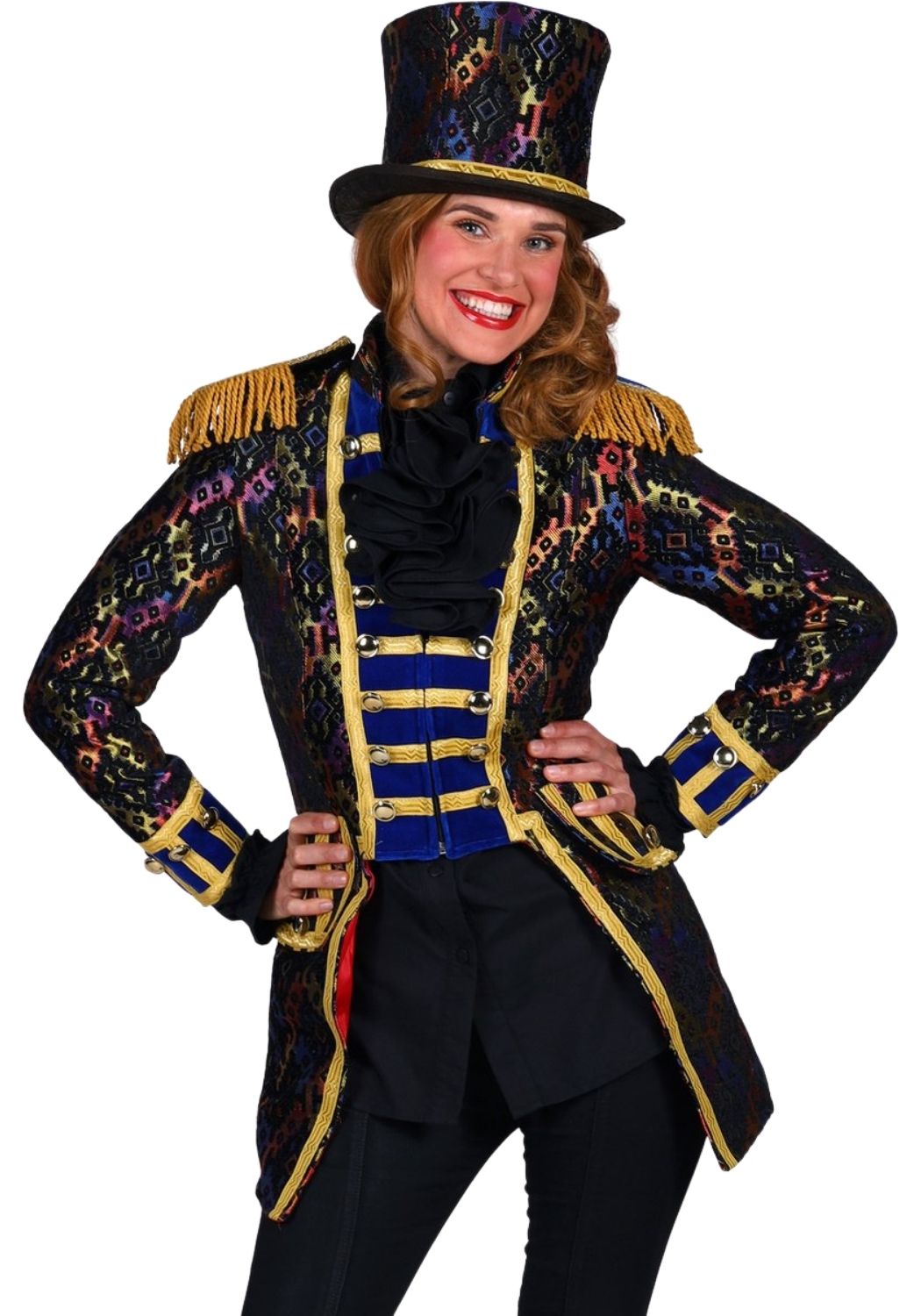 Carnavalsjas Dames Hologram Blauw - Festivales