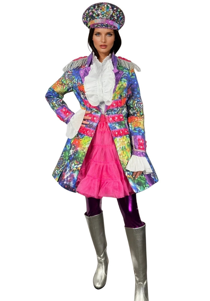 Dames Carnavalsjas Purple Holographic Diamonds - Bundel Luxe - Festivales