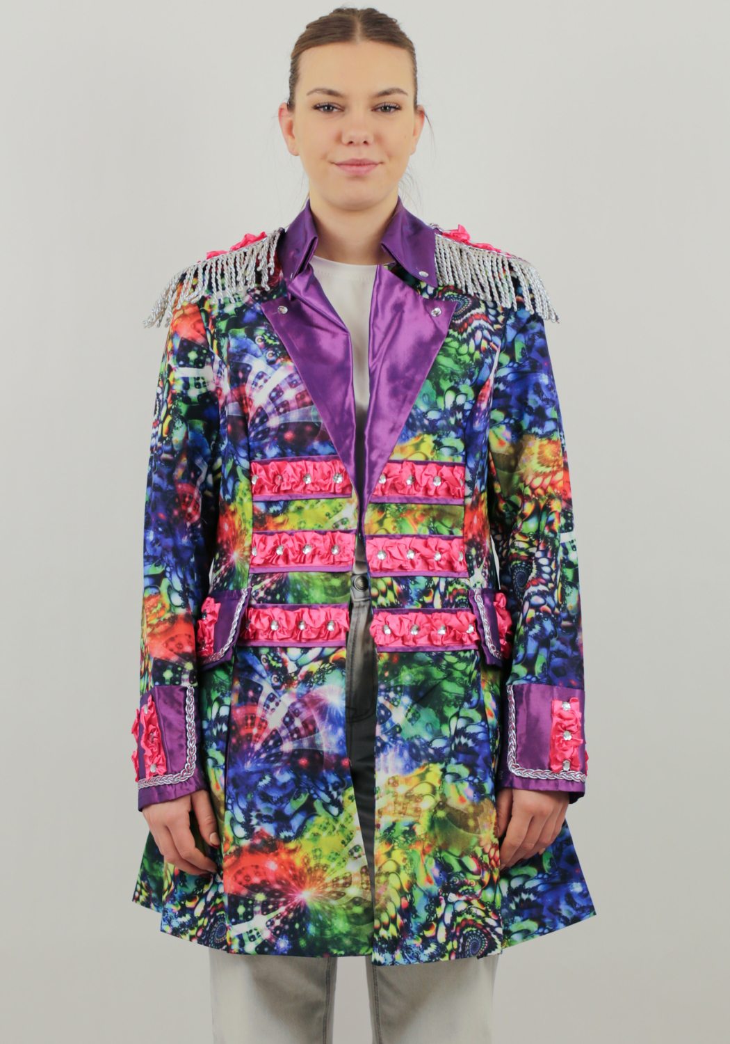 Dames Carnavalsjas Purple Holographic Diamonds - Festivales