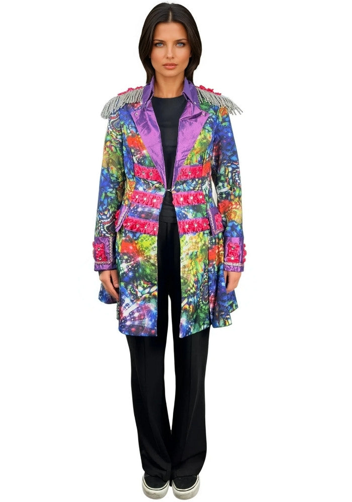 Dames Carnavalsjas Purple Holographic Diamonds - Festivales