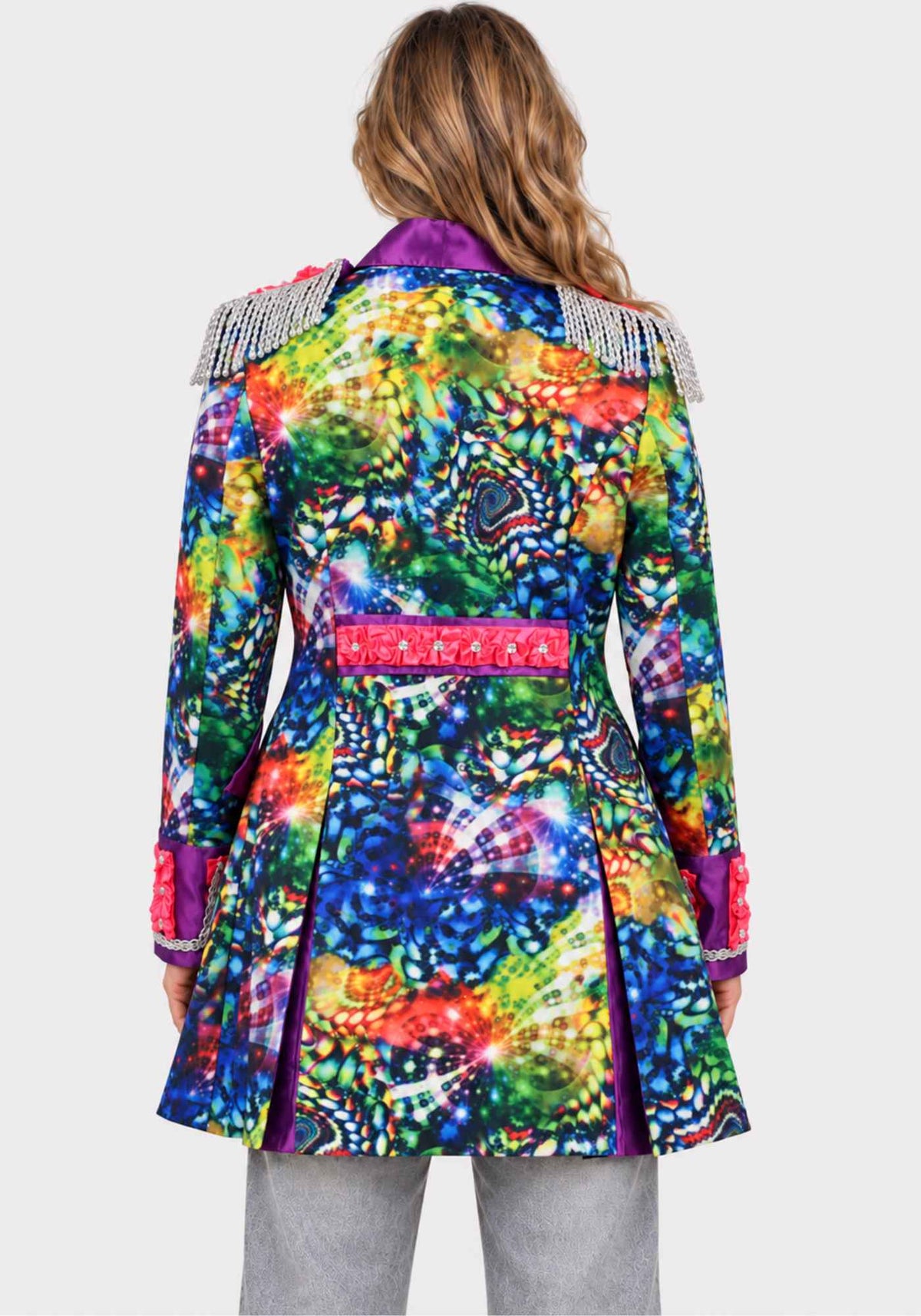 Dames Carnavalsjas Purple Holographic Diamonds - Festivales