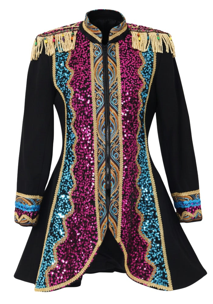 Carnavalsjas Dames Luxe Blue Flow - Festivales