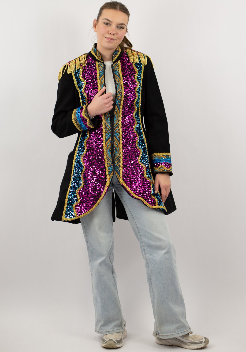 Carnavalsjas Dames Luxe Blue Flow - Festivales