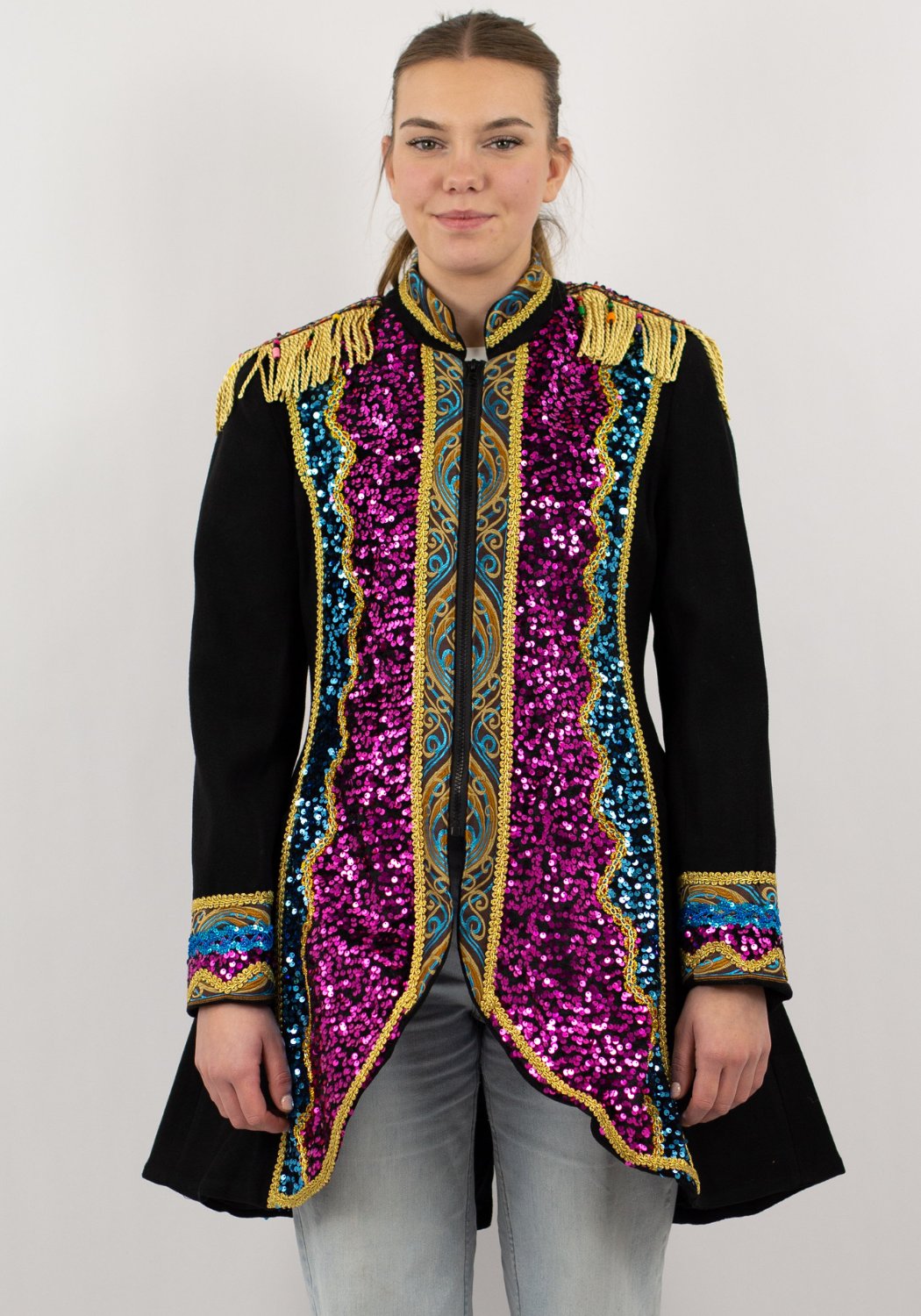 Carnavalsjas Dames Luxe Blue Flow - Festivales