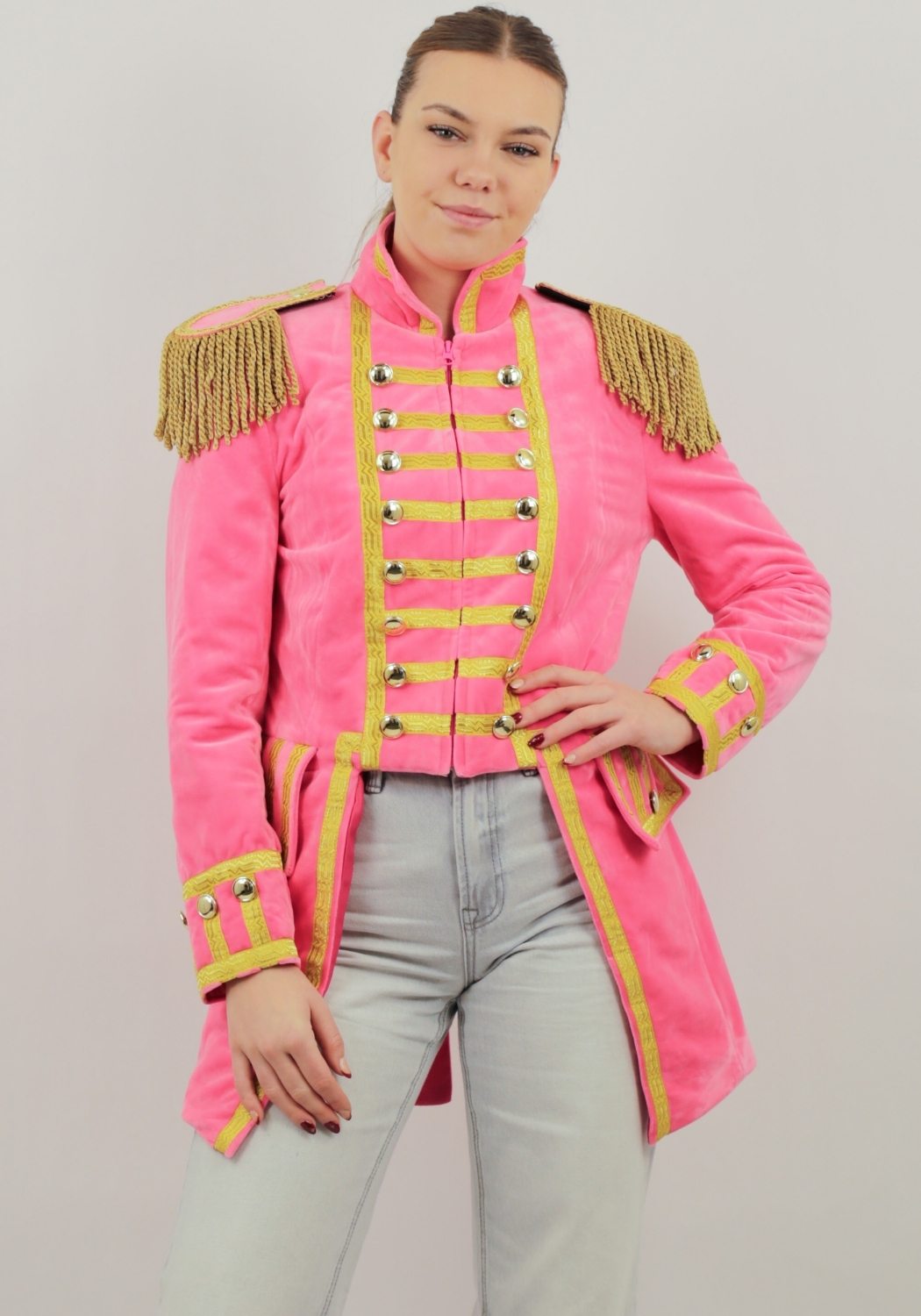 Carnavalsjas Dames Fantasy Roze Lang - Festivales