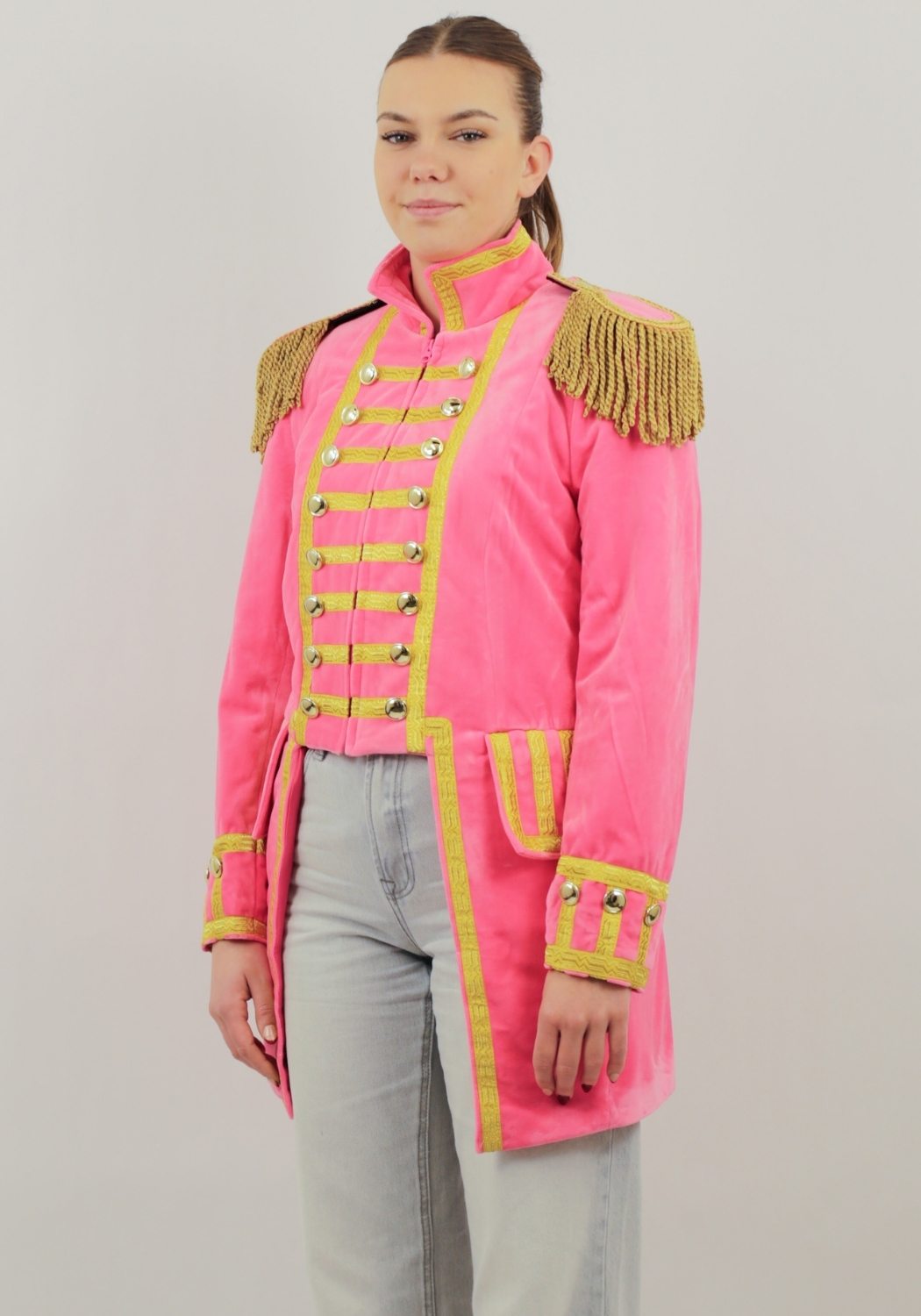 Carnavalsjas Dames Fantasy Roze Lang - Festivales