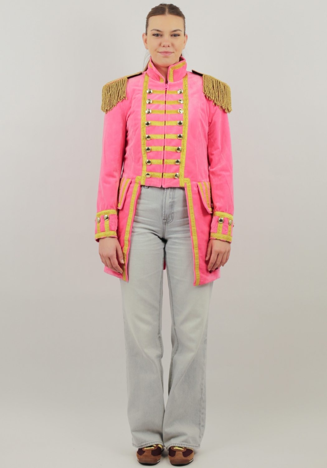 Carnavalsjas Dames Fantasy Roze Lang - Festivales