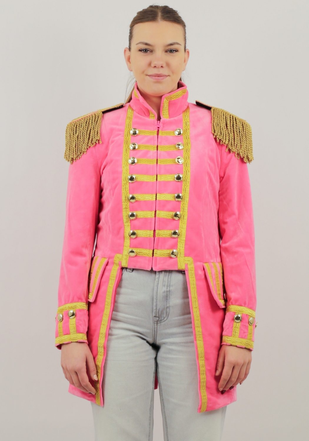 Carnavalsjas Dames Fantasy Roze Lang - Festivales