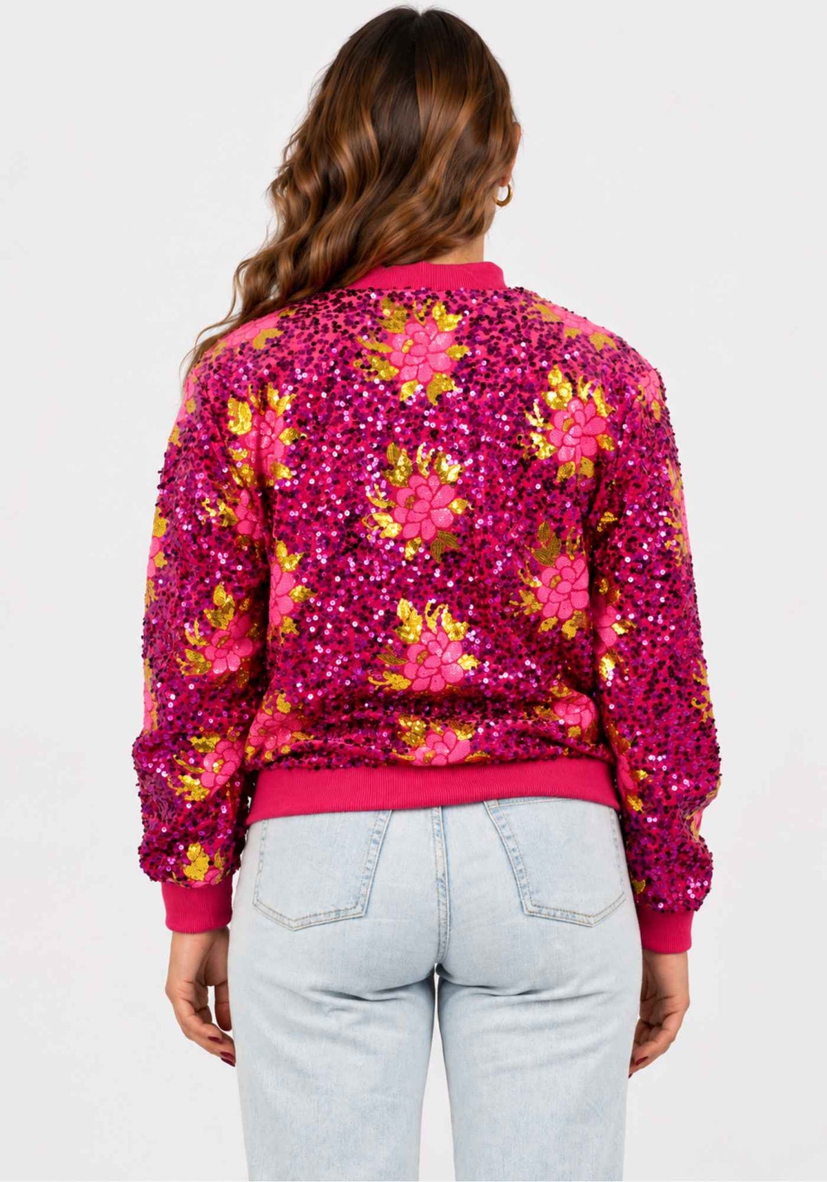 Carnavalsjas Dames Pailletten Flowers - Festivales
