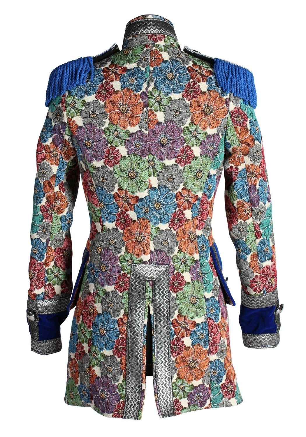 Carnavalsjas Dames Rustic Flower Blauw - Festivales