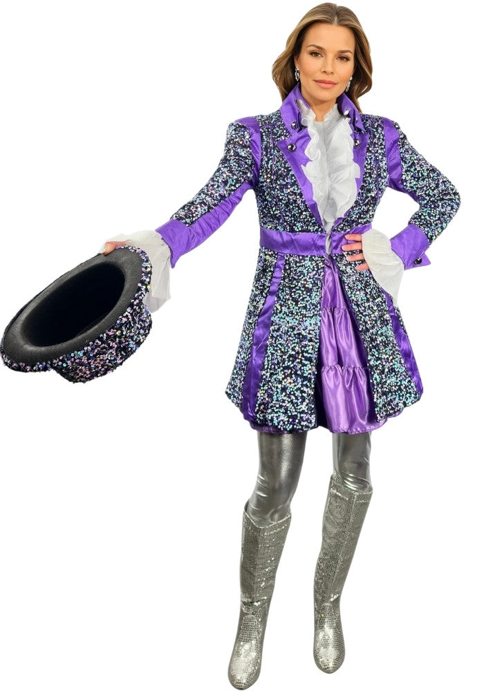 Carnavalsjas Sequin White Purple Dames - Bundel Luxe - Festivales