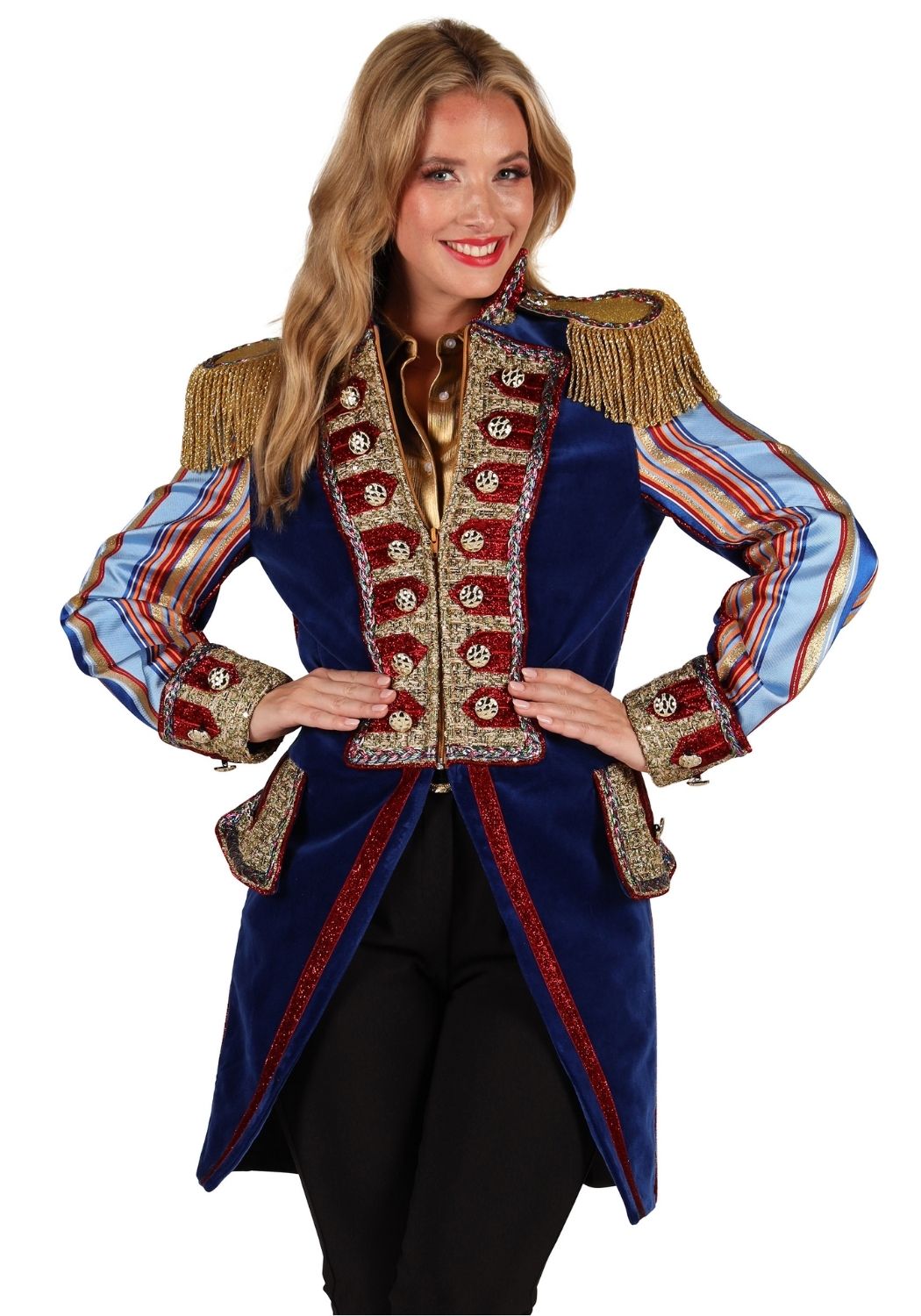 Carnavalsjas Dames Velvet Sensation Blauw - Festivales