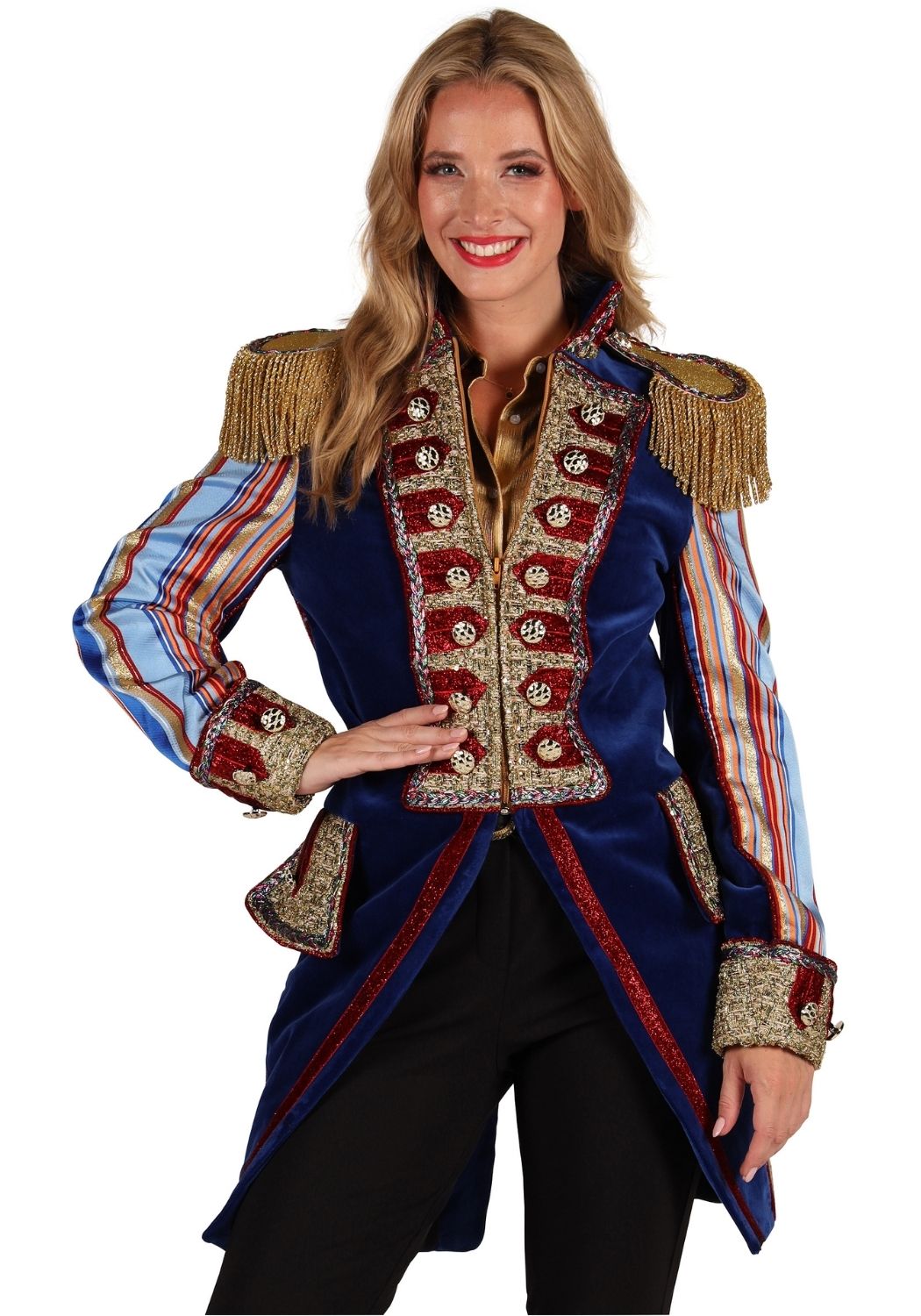 Carnavalsjas Dames Velvet Sensation Blauw - Festivales