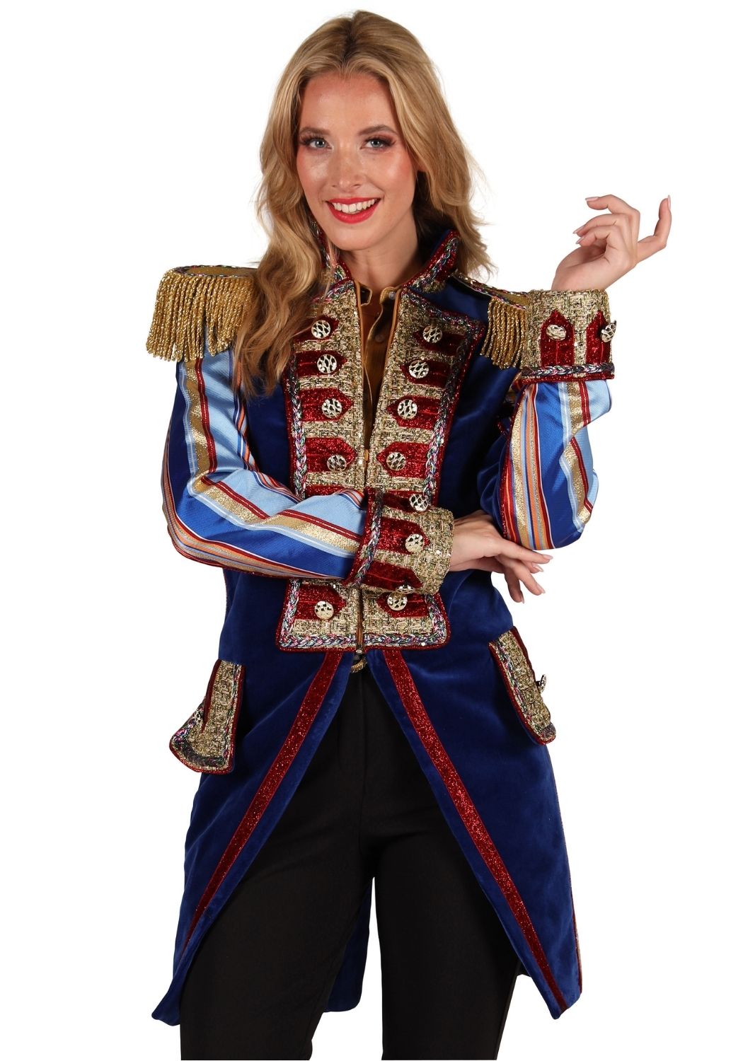 Carnavalsjas Dames Velvet Sensation Blauw - Festivales