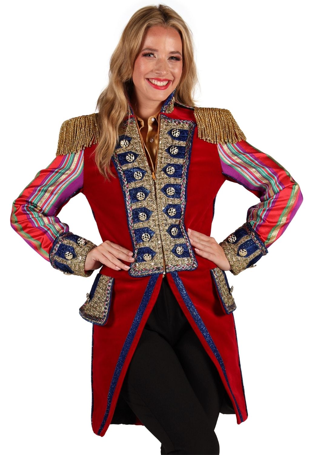 Carnavalsjas Dames Velvet Sensation Rood - Festivales